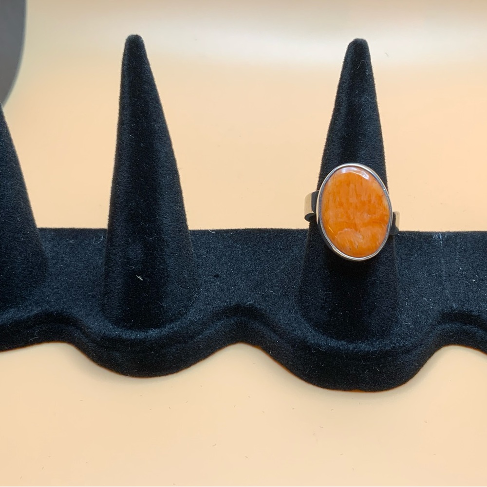 Gorgeous orange stone sterling silver stamped 925